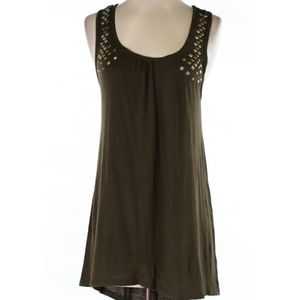Olive green studded tank top